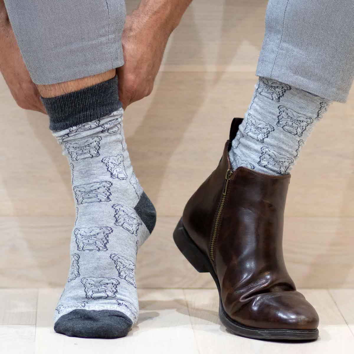 Bulldog Print Socks