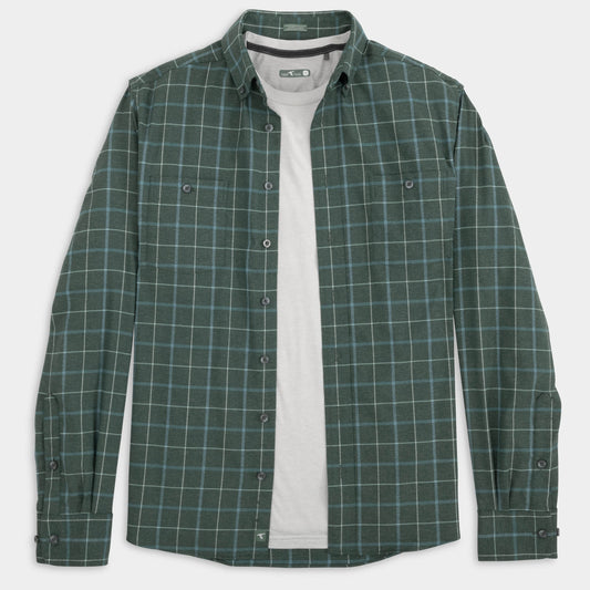 Gen Teal Performance Untucked Flannel - Lagoon Sawyer