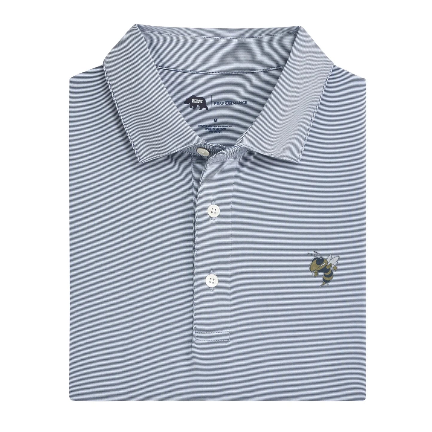 Georgia Tech-Buzz Hairline Stripe Performance Polo