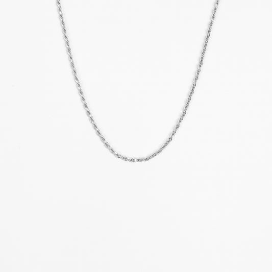 2mm Diamond-Cut Rope Chain Necklace
