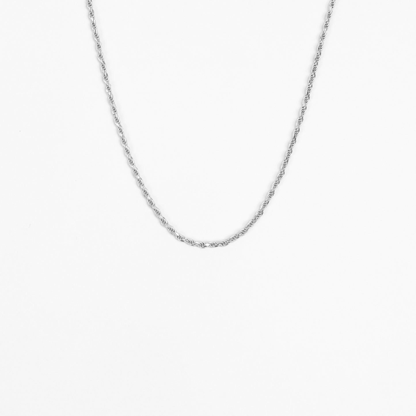 2mm Diamond-Cut Rope Chain Necklace