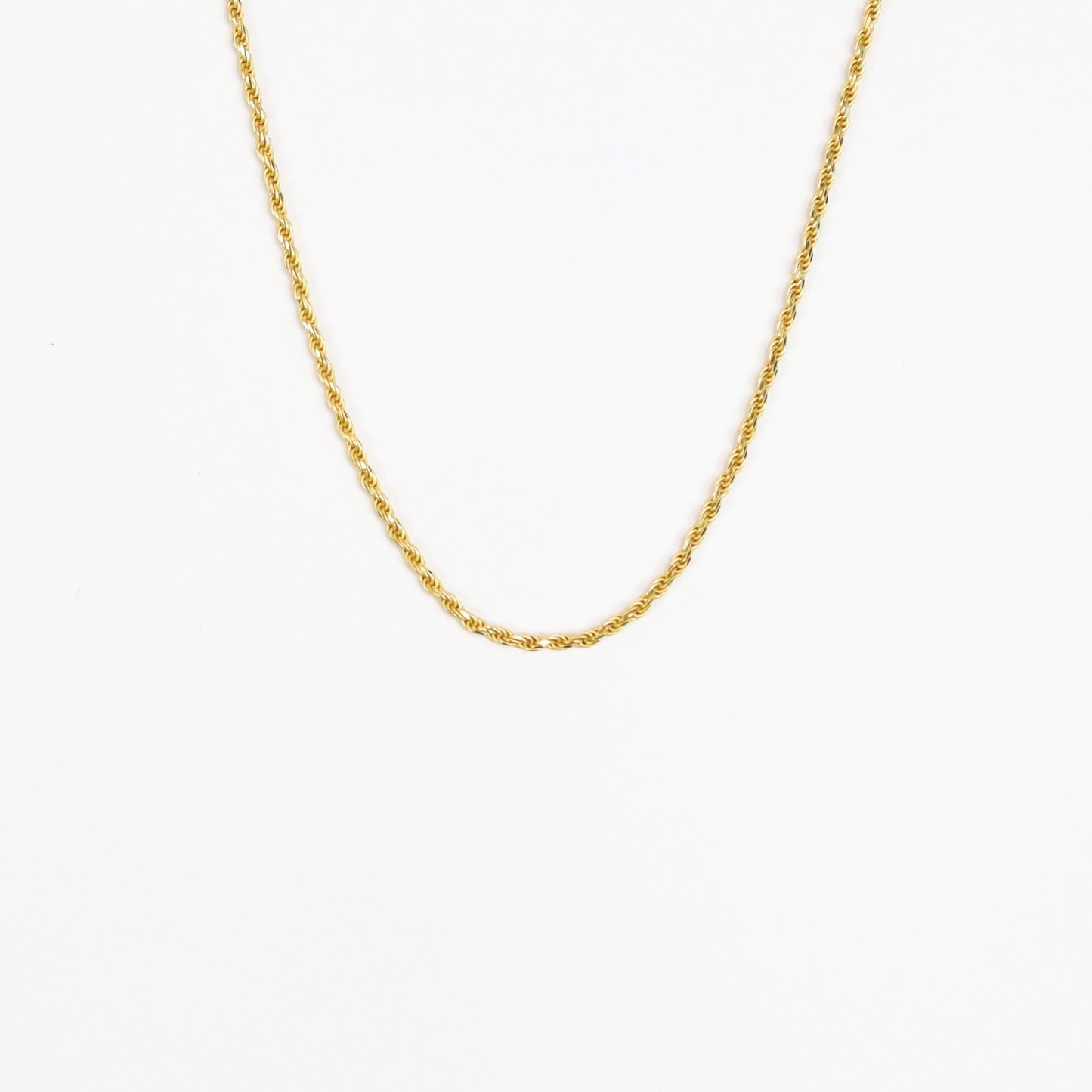 2mm Diamond-Cut Rope Chain Necklace