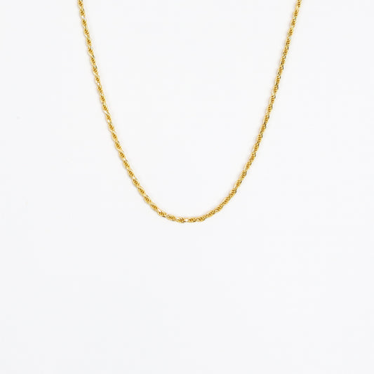 2mm Diamond-Cut Rope Chain Necklace