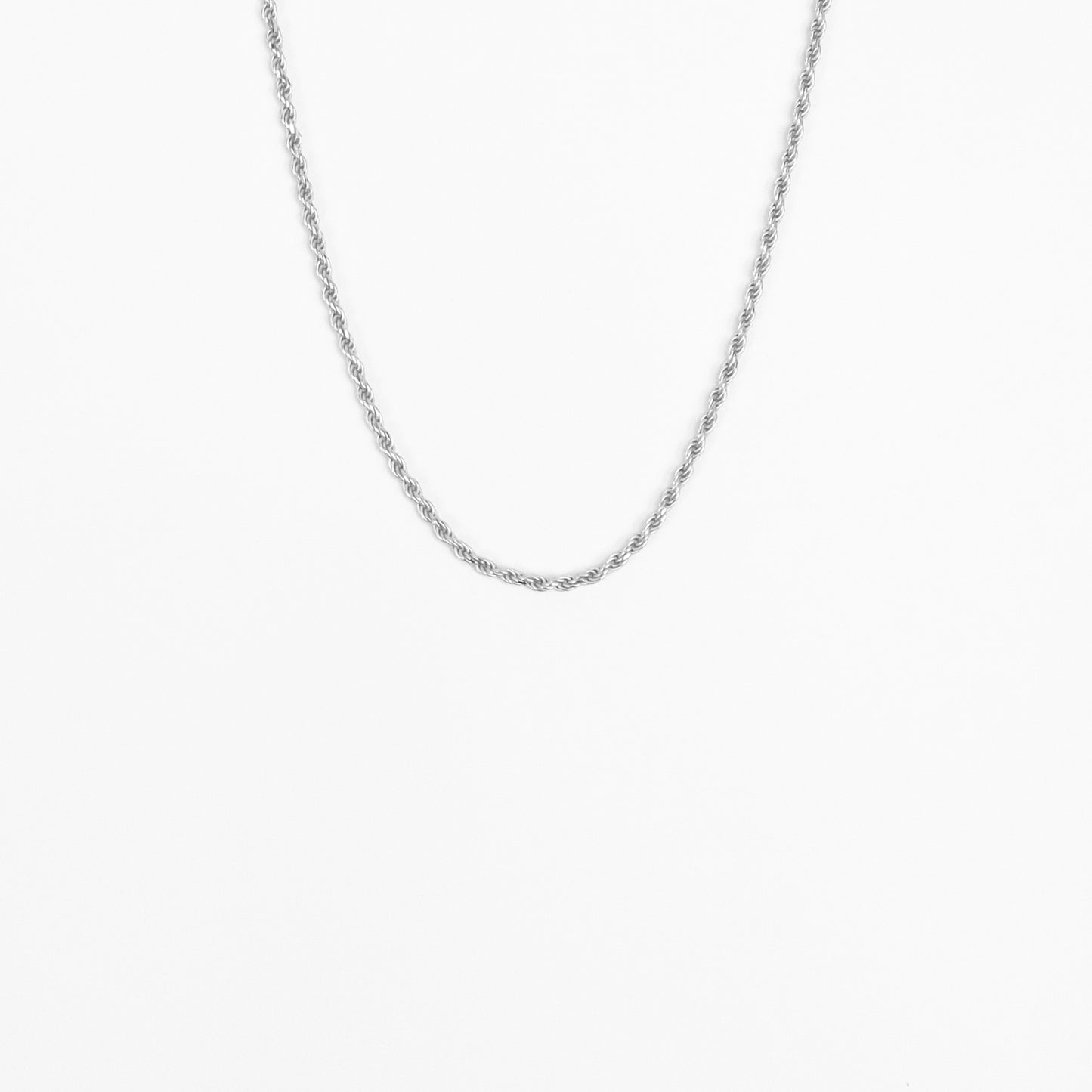 2mm Diamond-Cut Rope Chain Necklace