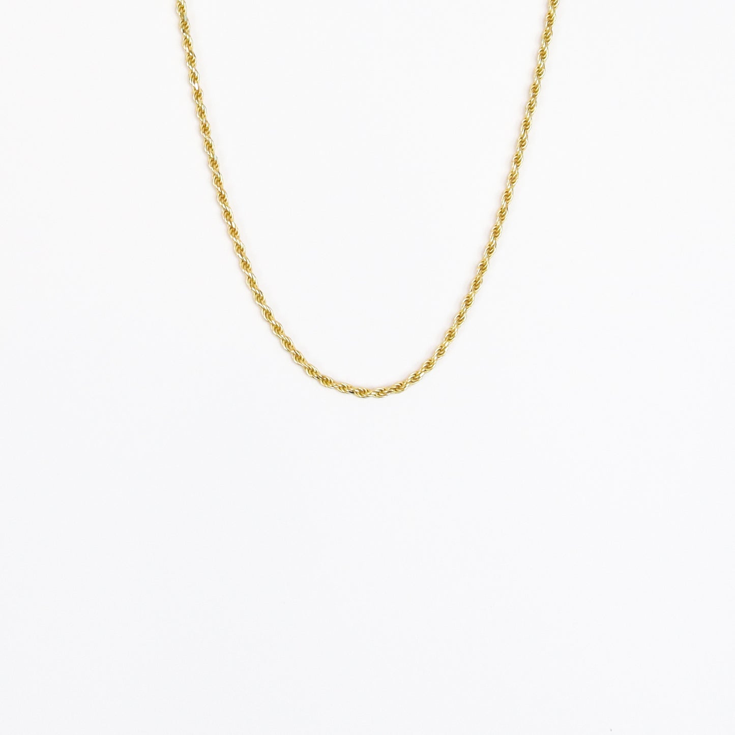 2mm Diamond-Cut Rope Chain Necklace