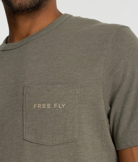 Redfish Camo Pocket Tee, Heather Fatigue