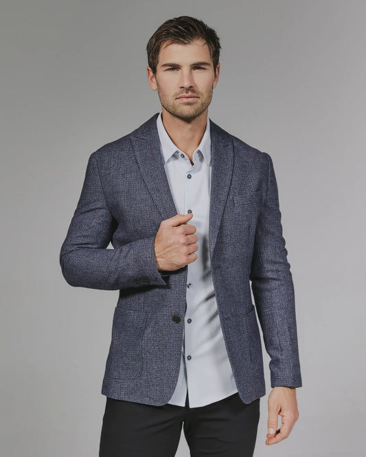 Belfast  blue plaid pattern  blazer