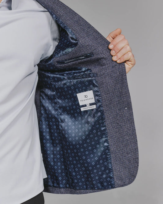 Belfast  blue plaid pattern  blazer