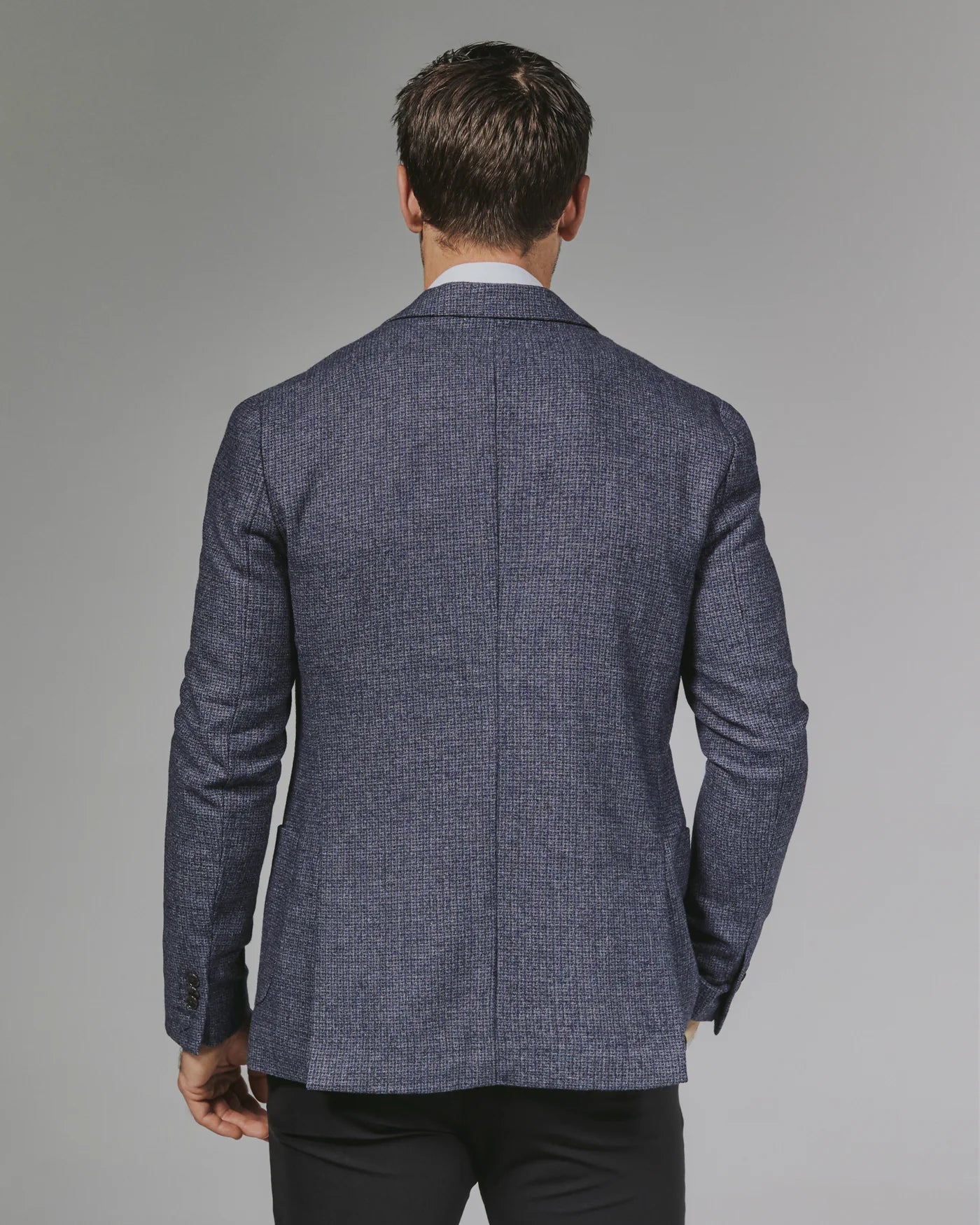 Belfast blue plaid pattern blazer