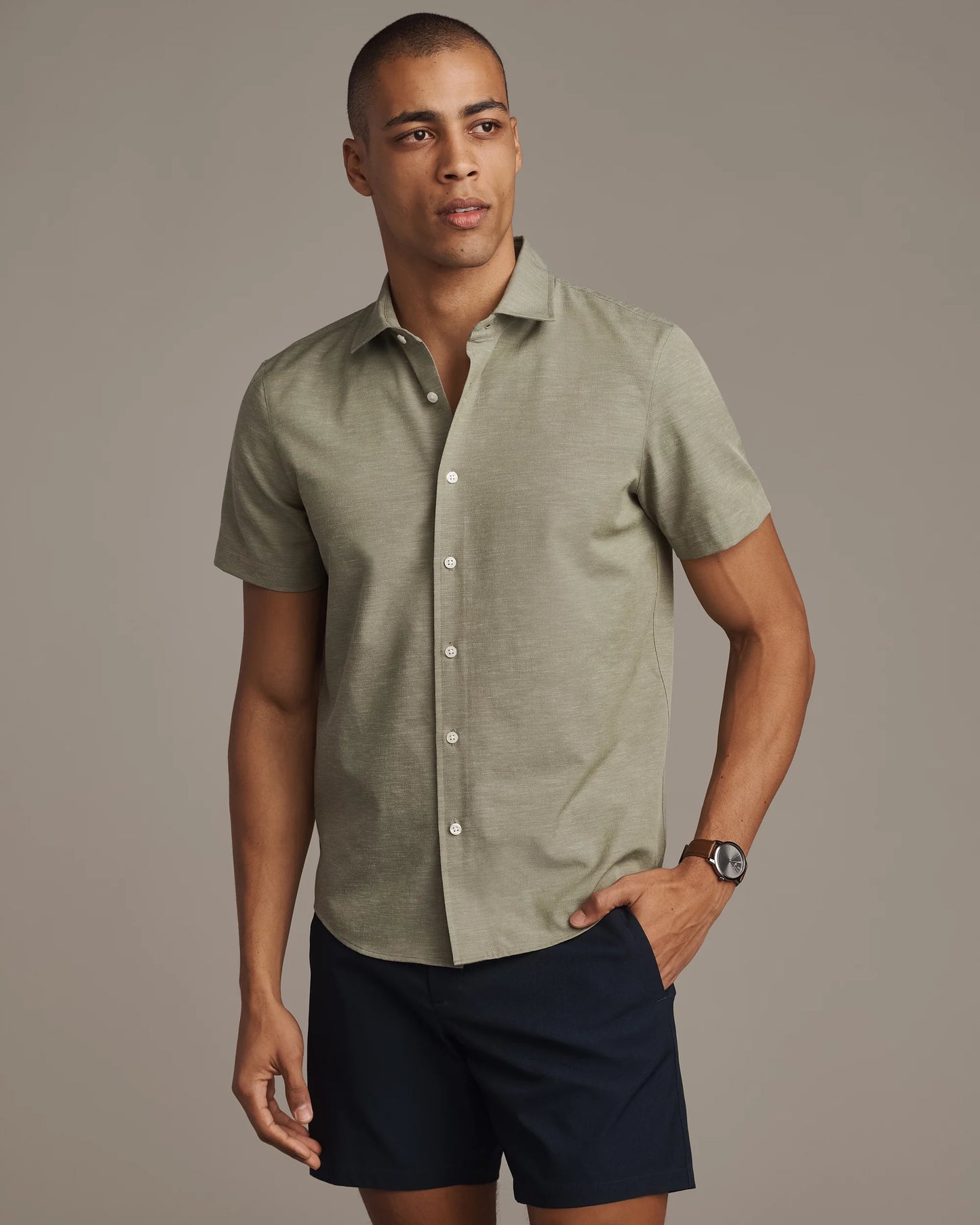 Brezza Linen-Blend Short Sleeve Shirt at Rugged Refined