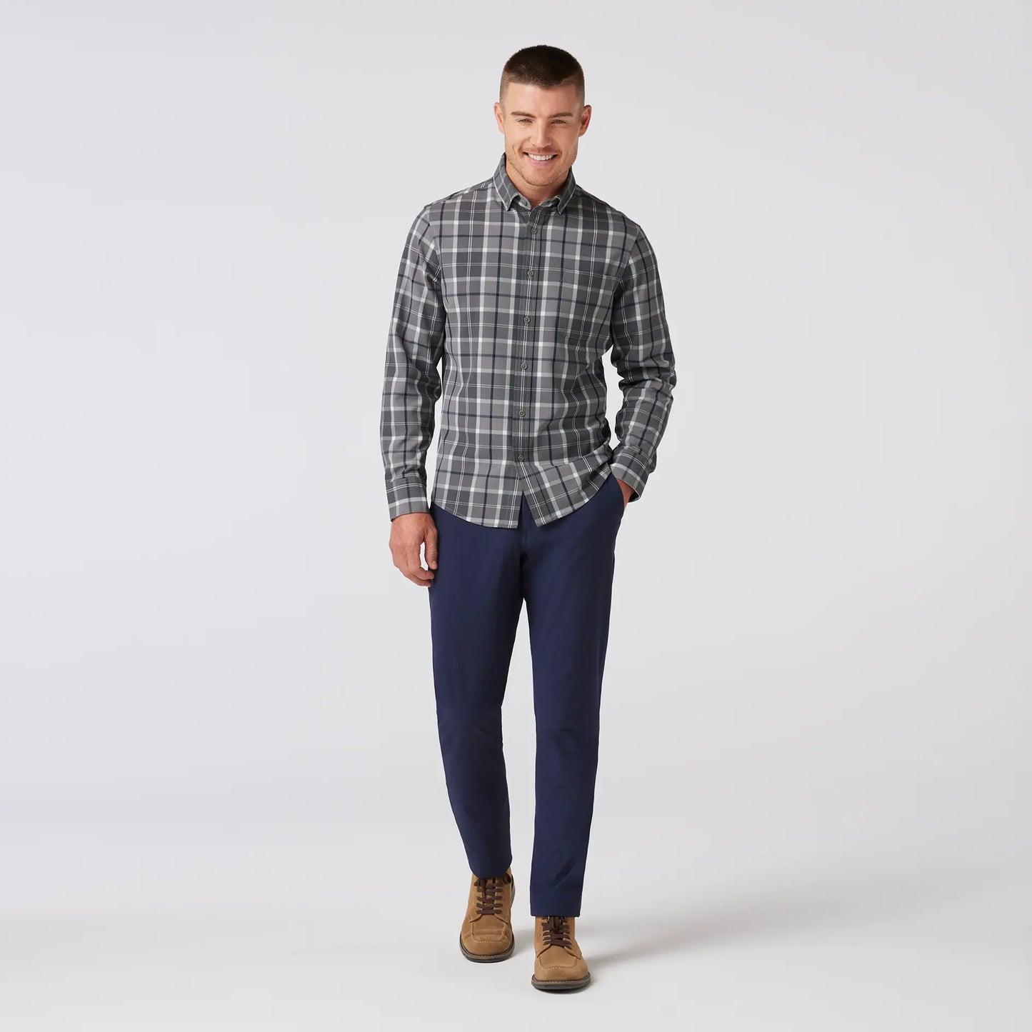 City Flannel- Pewter Timothy Plaid