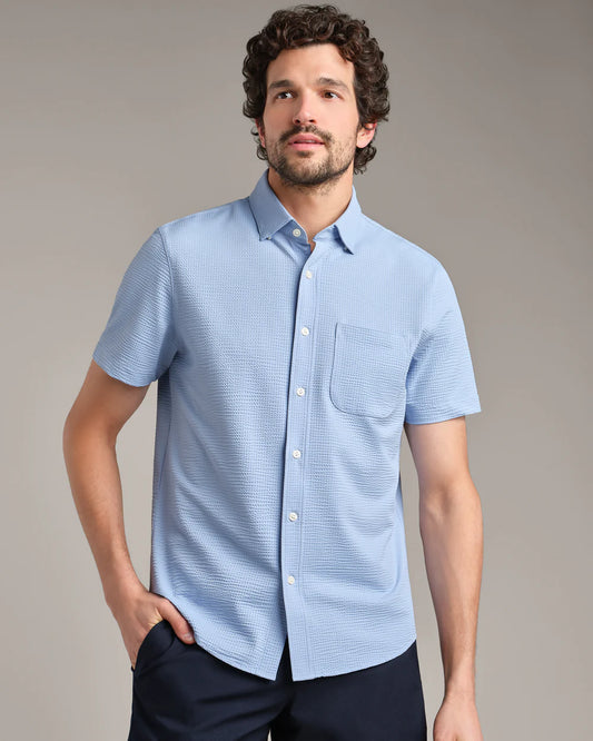 Commuter Seersucker Short Sleeve Button Down