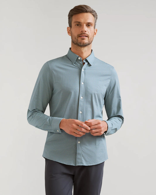 CommuterShirt-SlimFit-BlueGreenCheck