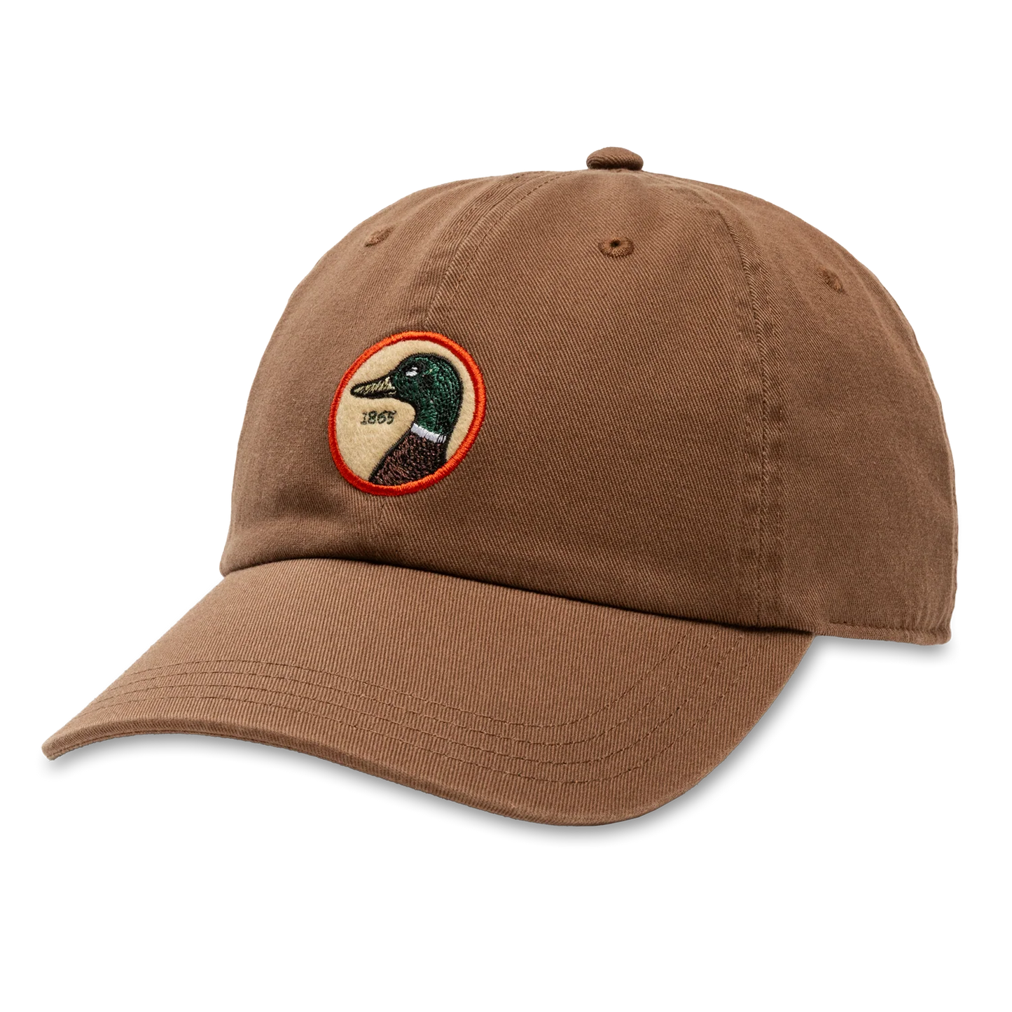 Duck Head Circle Patch Twill Hat in dark earth