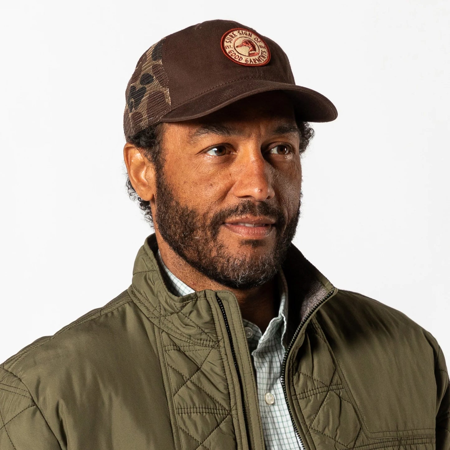 Duck Head Trucker Hat With Camo Mesh