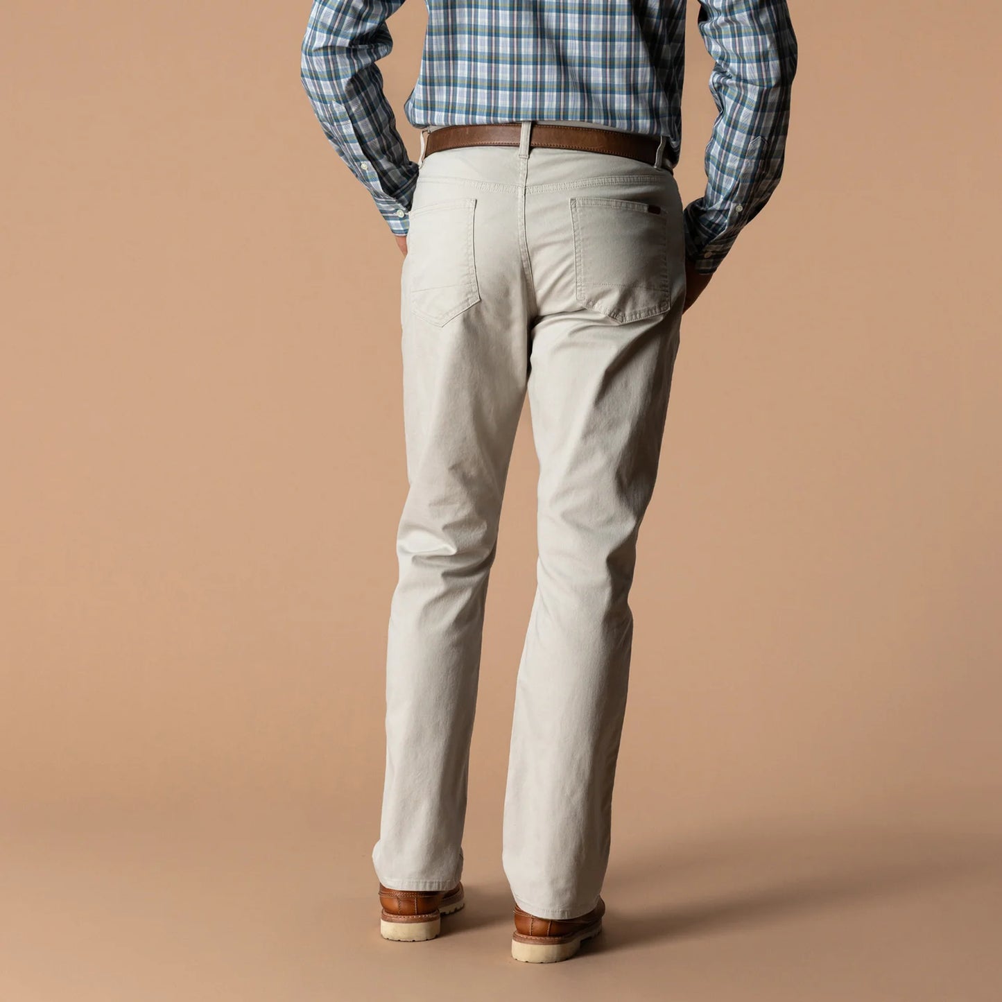 Classic Fit Pinpoint Canvas Five-Pocket Pant - Stone