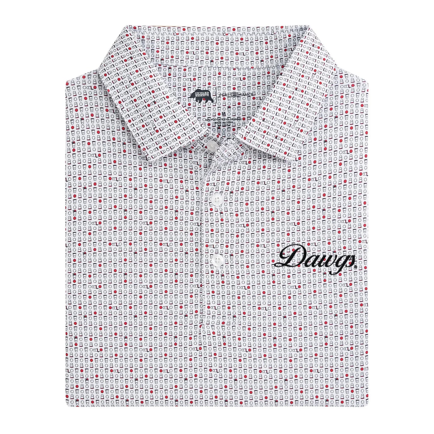 Dawgs Vintage Script Tailgate Games Printed Performance Polo