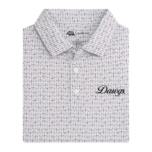 Dawgs Vintage Script Tailgate Games Printed Performance Polo