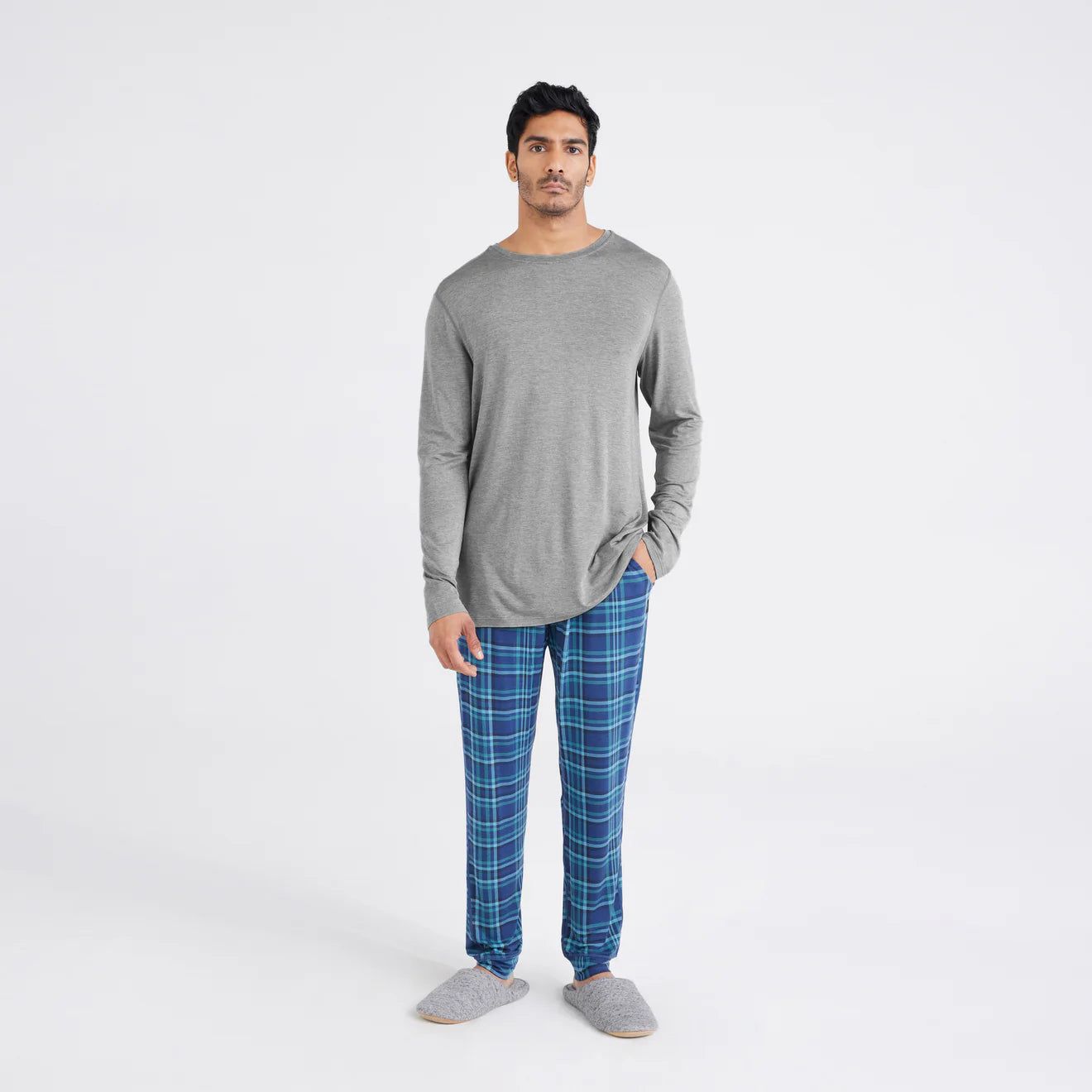 SAXX Snooze long Sleeve Tee - Dark Heather Grey