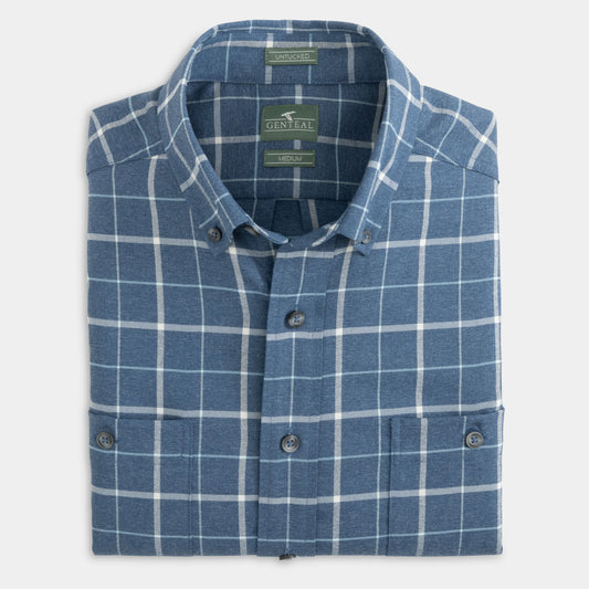 Gen Teal Untucked Performance Flannel - Stonewash Sawyer