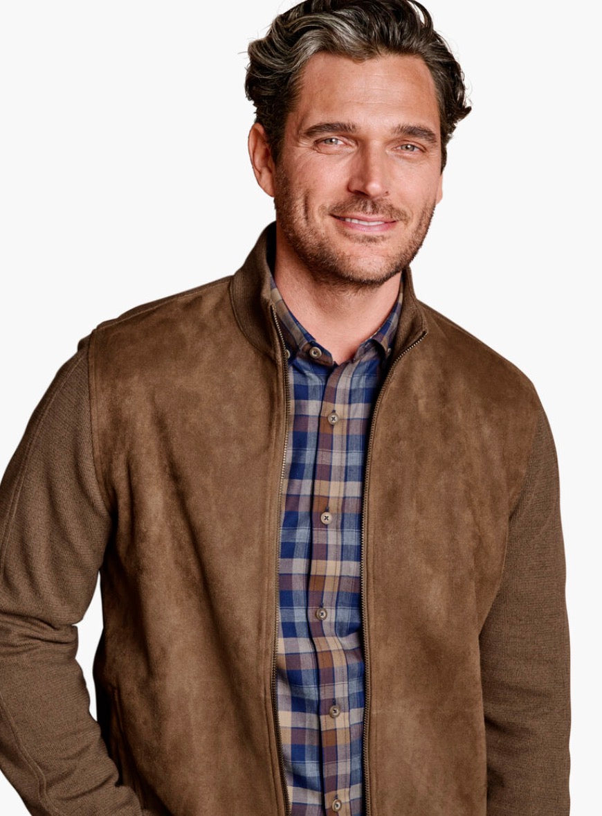Faux-Suede Full-Zip