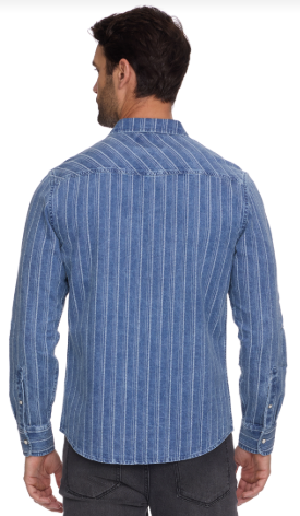 Lineville LS Textured Stripe Western Shirt