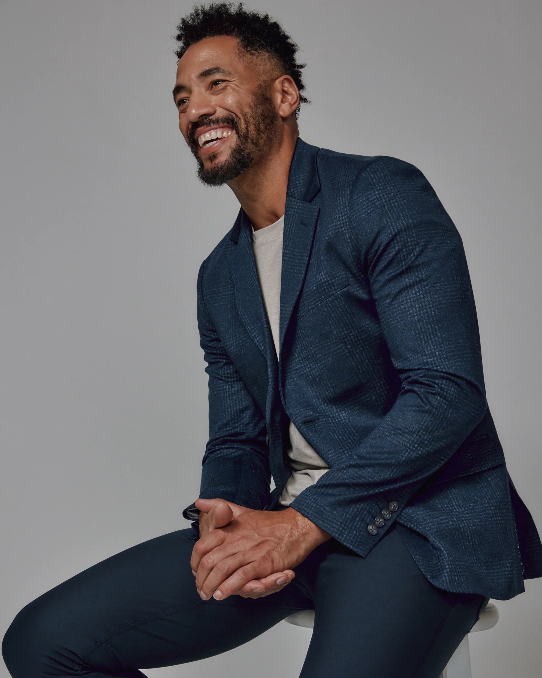 Navy Textured Blazer