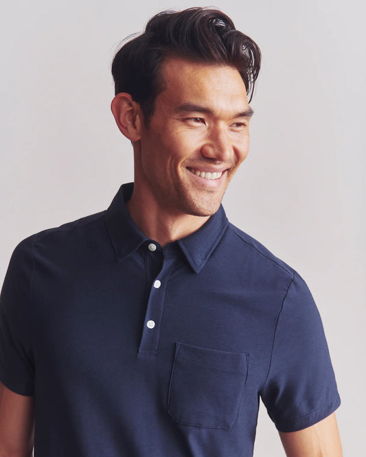 Rhone WFH Polo Heather Navy