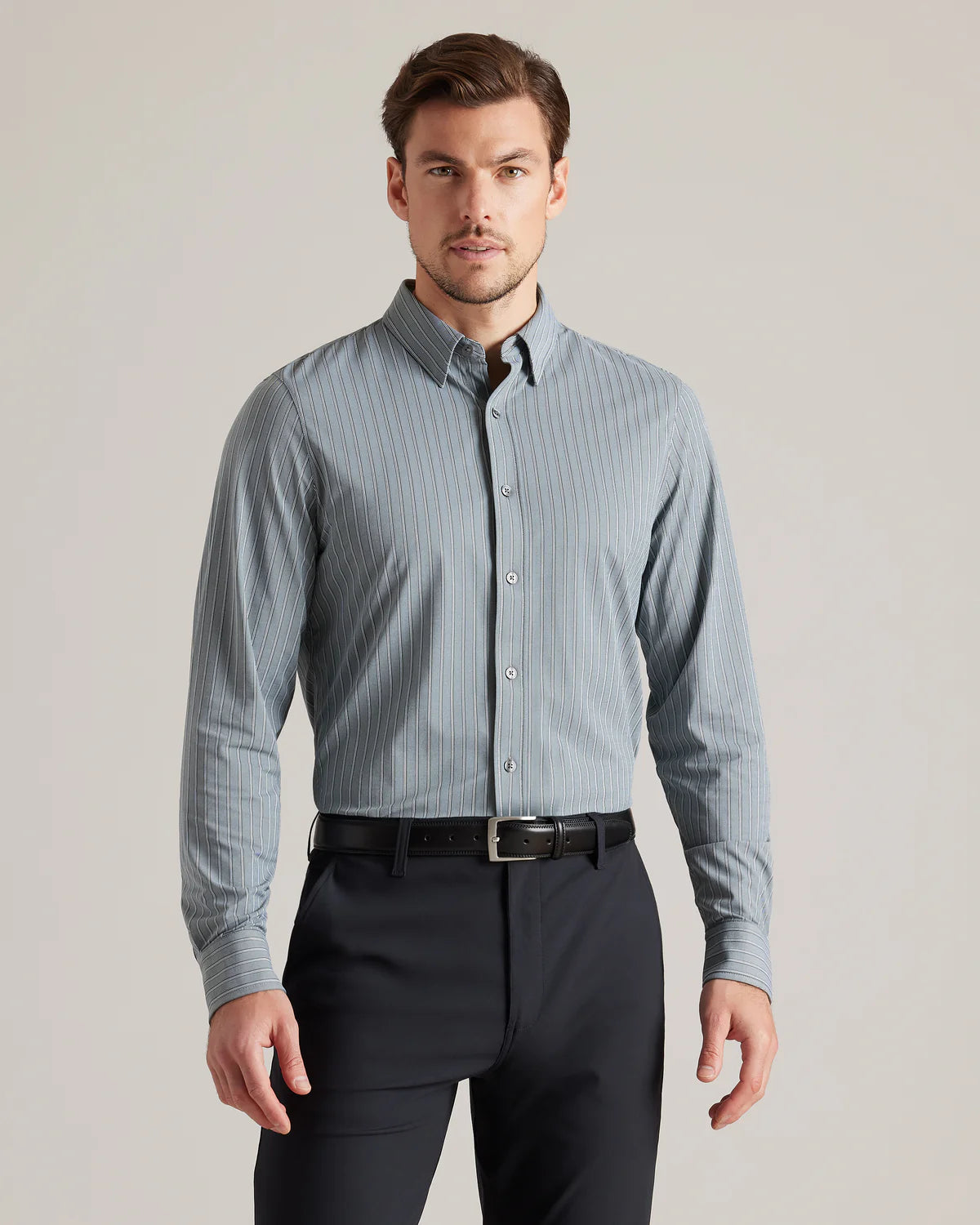 Rhone_commuter_shirt_pine_wide_stripe