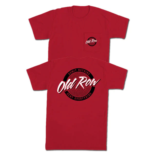 Admit Nothing Pocket Tee Red