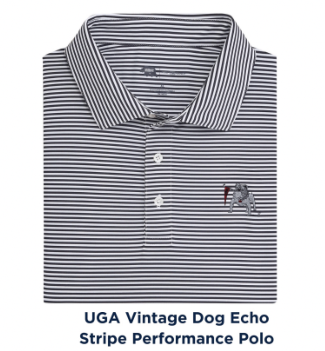 UGA Vintage Dog Echo Stripe Performance Polo
