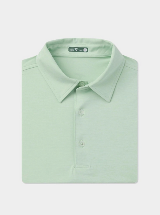 Gen Teal Heathered Topo brrrº Performance Polo