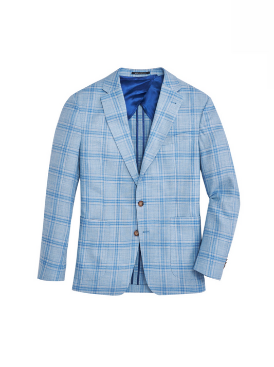 Draco Delicate Blue Plaid Sport Coat