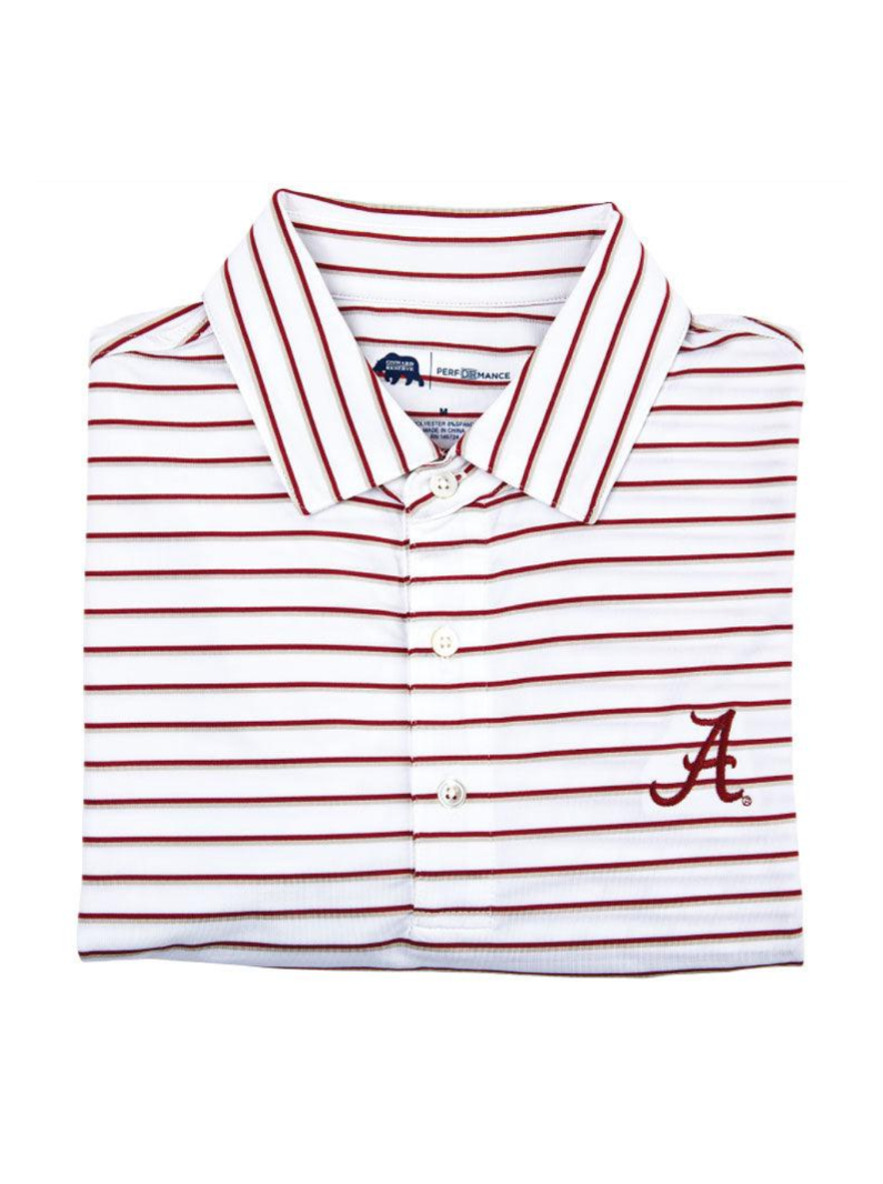 Alabama Fairway Stripe Performance Polo