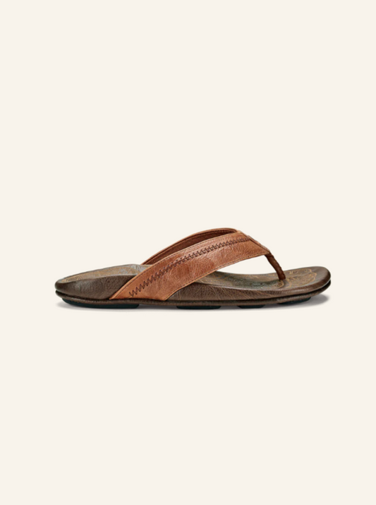 Hiapo Flip Flops - Rum & Dark Wood