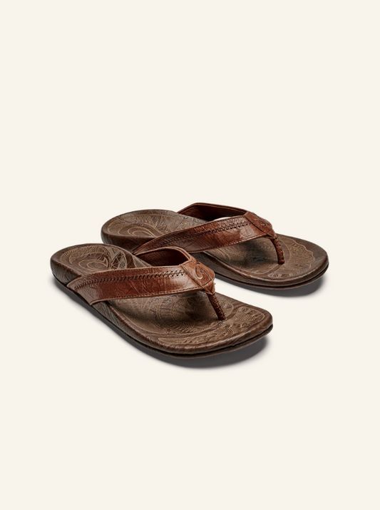 Hiapo Flip Flops - Rum & Dark Wood