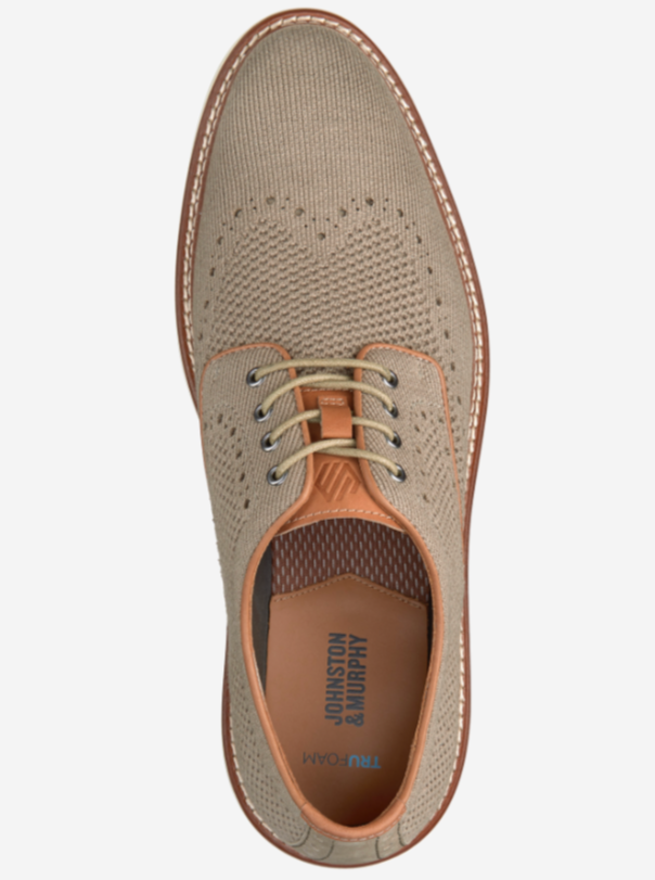 Upton Knit Wingtip Toe - Taupe Heathered Knit