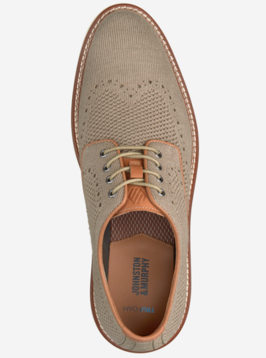 Upton Knit Wingtip Toe - Taupe Heathered Knit
