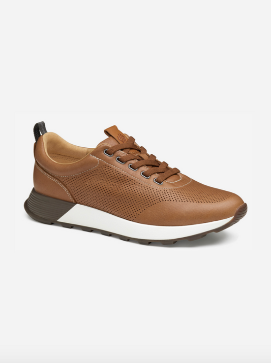 Kinnon Perfed Jogger - Tan Full Grain