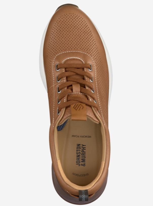 Kinnon Perfed Jogger - Tan Full Grain