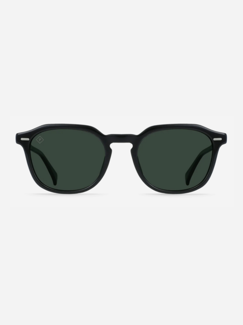 Clyve Sunglasses - Recycled Black & Green Polarized