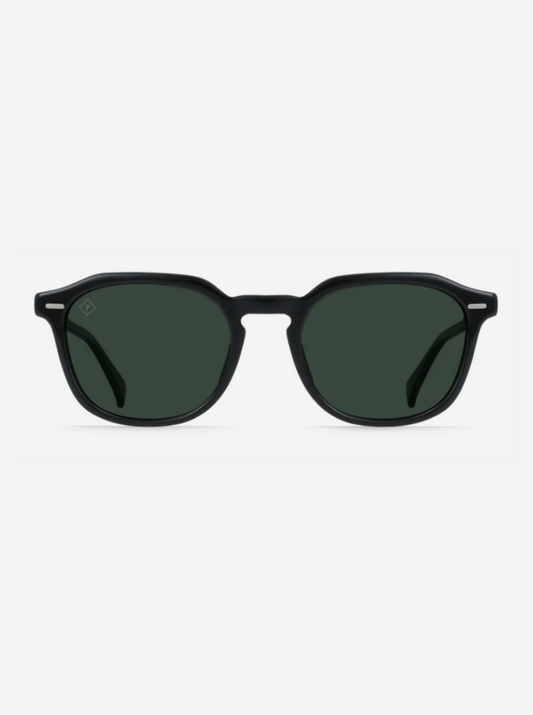 Clyve Sunglasses - Recycled Black & Green Polarized