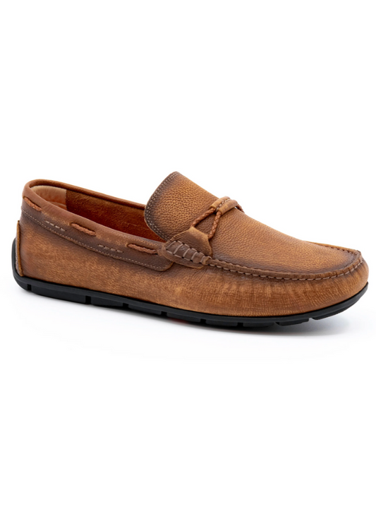 Bermuda Braided Bit Loafers- Pebble Grain - Old Saddle