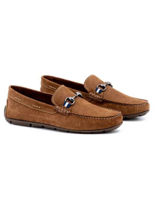Bermuda Nubuck Horse Bit Loafers - Bark