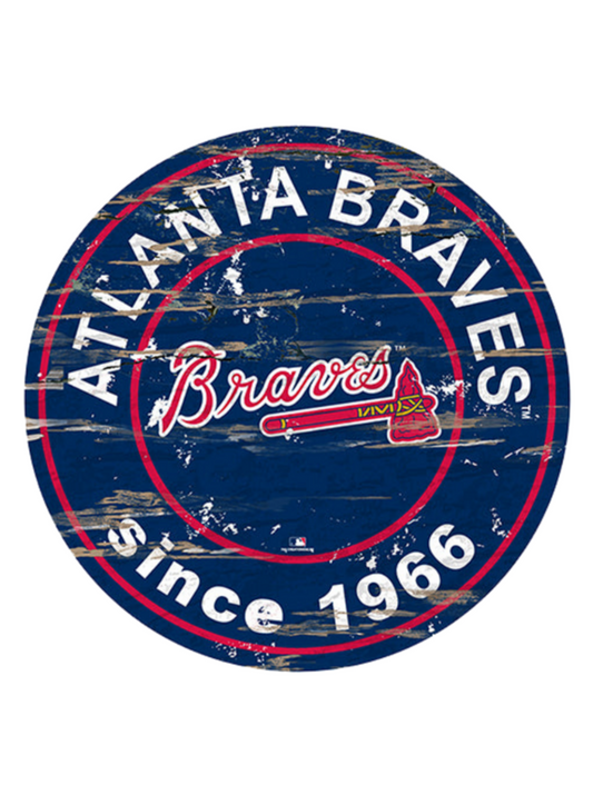 24" Atlanta Braves Round Sign