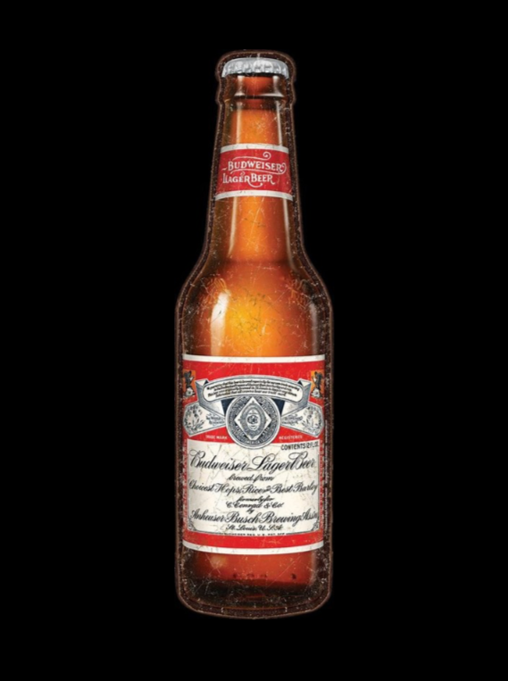 Budweiser Bottle - Large Die Cut Tin Sign
