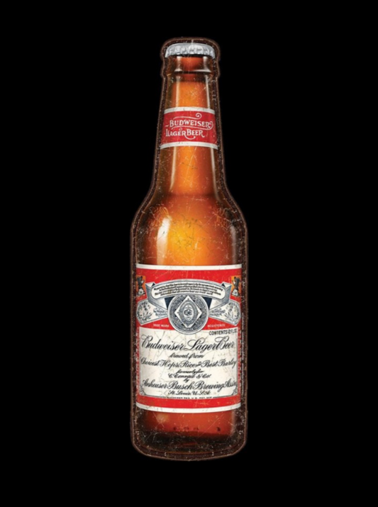 Budweiser Bottle - Large Die Cut Tin Sign