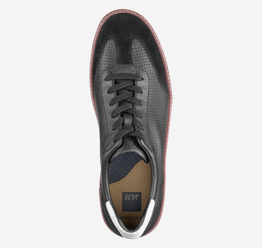 McGuffey T-Toe - Black Embossed Full Grain & Suede