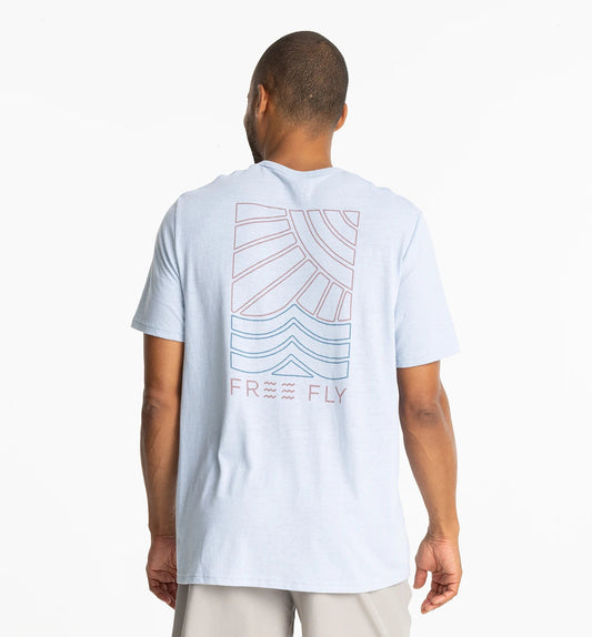 Sun & Surf Pocket Tee, Heather Cays Blue