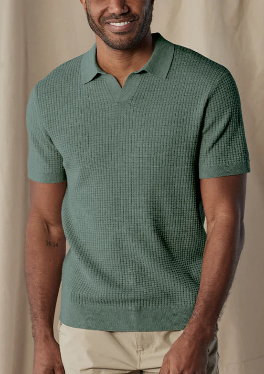 Waffle Stitch Polo Juniper